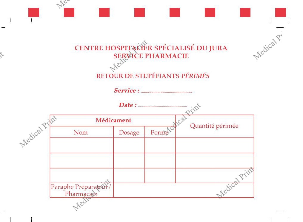IMPO carnet retour stupéfiants - périmés